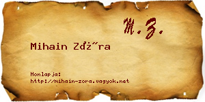 Mihain Zóra névjegykártya
